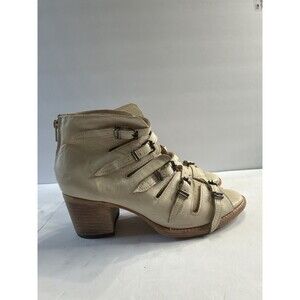 Freebird Quinn Heeled Boot/Sandals Cream Size 12 Gently Worn All Leather
